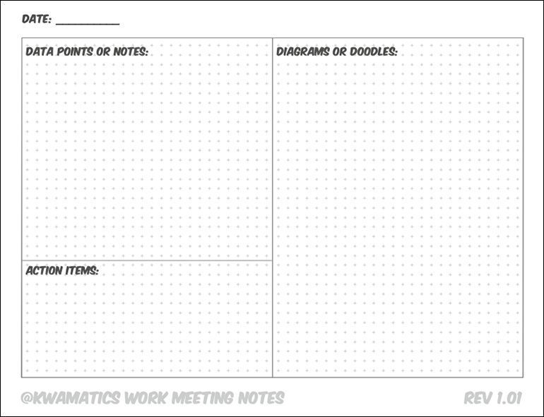 printout of the Kwamatics weekly task planner